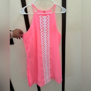 Lilly Pulitzer Pink Mini Dress with White Detailing